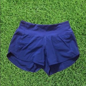 Lululemon Speed Up Short 4” mid rise, Larkspur, size 4